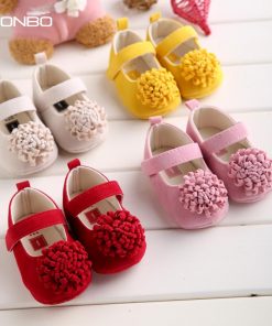 Candy Colors Newborn Baby Prewalker Soft Bottom Anti-slip Shoes Footwear Classic Princess Girl Crib Mary Jane Big Flower Shoes