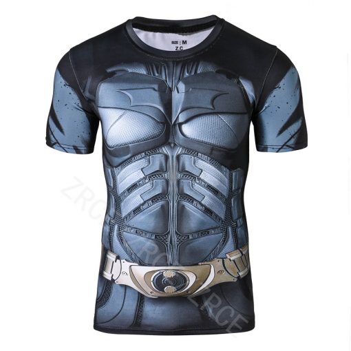 New Fashion Men Batman Tights Quick Dry Summer t shirt High Quality Fitness Clothing Breathable Sweat shirt Men Crossfit 3