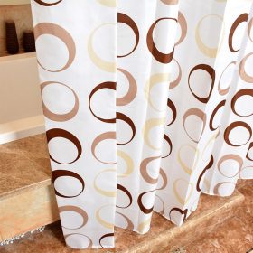 GIANTEX Circle Pattern Polyester Bathroom Waterproof Shower Curtains With Plastic Hooks U1089 1