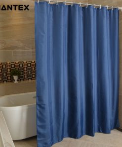 GIANTEX NavyBlue Polyester Bathroom Waterproof Shower Curtains With Plastic Hooks U1263