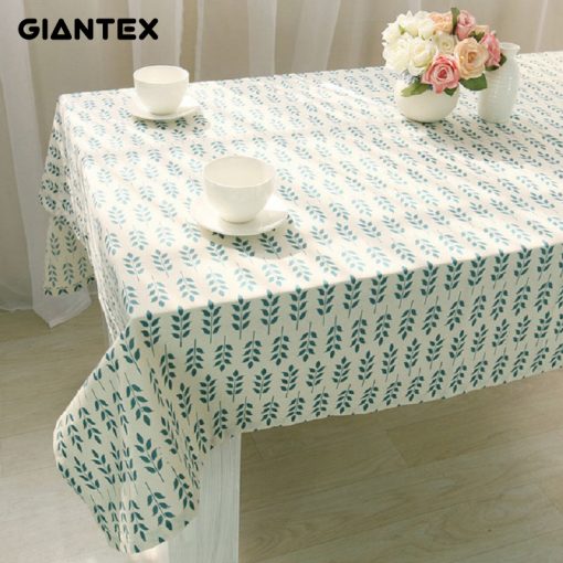 GIANTEX Korean Flower Pattern Decorative Table Cloth Cotton Linen Tablecloth Dining Table Cover For Kitchen Home Decor U1010