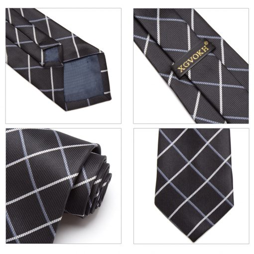 20 style Formal ties business vestidos wedding Classic Men's tie stripe grid 8cm corbatas dress Fashion Accessories men necktie  4