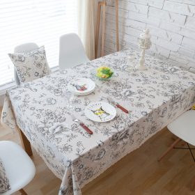 GIANTEX Retro Floral Print Decorative Table Cloth Cotton Linen Lace Tablecloth Dining Table Cover For Kitchen Home Decor U1000 3