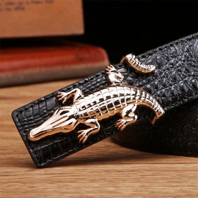 Men's Belts for Business Man Strap Cow Split Leather Crocodile Belt Good High Quality New Designer Buckles Gifts for Male Jeans 3