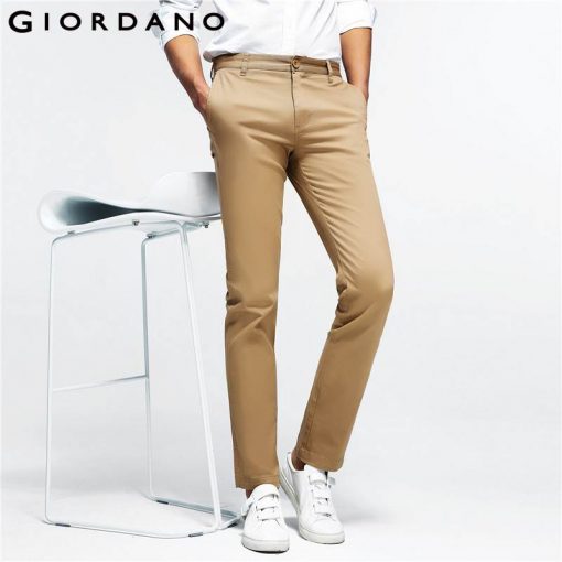 Giordano Men Pants Men Khaki Pantalon Homme Slim Pants Men Quality Trousers Men Cotton Business Casual Modern Pantalones Hombre