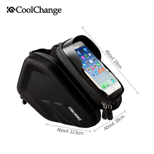CoolChange Waterproof Bike Bag Frame Front Head Top Tube Cycling Bag Double IPouch 6.2 Inch Touch Screen Bicycle Bag Accessories 5