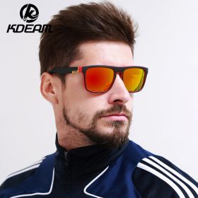 Highly Recommended KDEAM Mirror Polarized Sunglasses Men Square Sport Sun Glasses Women UV gafas de sol With Peanut Case KD156 4