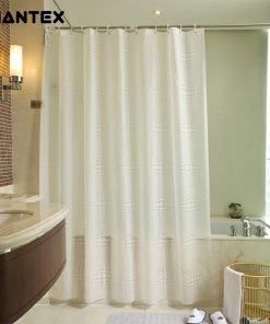 GIANTEX White Ball Pattern PEVA Bathroom Waterproof Shower Curtains With Plastic Hooks U1096
