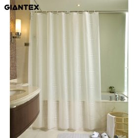 GIANTEX White Ball Pattern PEVA Bathroom Waterproof Shower Curtains With Plastic Hooks U1096