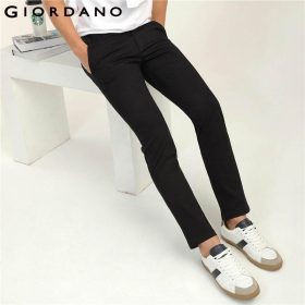 Giordano Men Khakis Twill Pants Ropa Casual Hombre Mid-low Rise Khakis Pants Solid Color Inno Trousers Brand Clothing