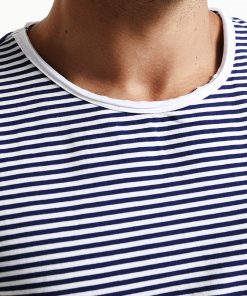 SIMWOOD 2018 Spring  Summer Short Sleeve T Shirts Men Striped  Fashion Tees Slim Fit Plus Size Breton Top TD1167 1