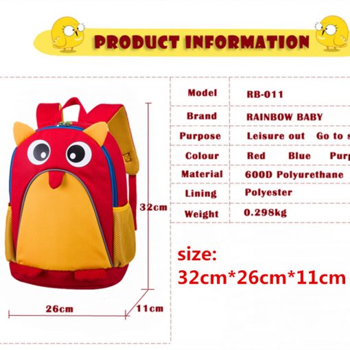 Rainbow Baby Adorkable owl Kids Snack toys Backpack Wearable Breathable Ultra-Light Waterproof Child's School Bags Backpacks 5