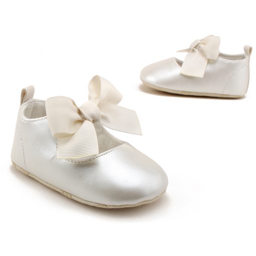 WONBO 0-18M Toddler Baby Girl Soft PU Princess Shoes Bow Bandage Infant Prewalker New Born Baby Shoes 4