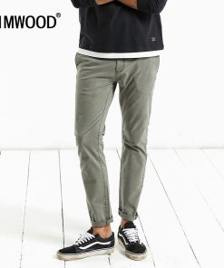 SIMWOOD 2018 Spring New Casual Pants Men Slim Fit Vintage High Quality Trousers Male Plus Size Brand Clothing 180059