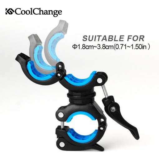 CoolChange Bike Cycling 360 Rotating Light Double Holder LED Front Flashlight Lamp Pump Handlebar Holder Bicycle Accessories 4