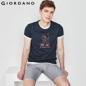 Giordano Men Graphic Tee Summer Funny Printed Tshirt Man 100% Cotton T Shirt For Men Slim Fit Short Sleeve Tops Male 4