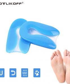 KOTLIKOFF Silicone Gel U-Shape Plantar Fasciitis Heel Protector Heel Spur Cushion Pad Shoe Inserts Insole for Men Women