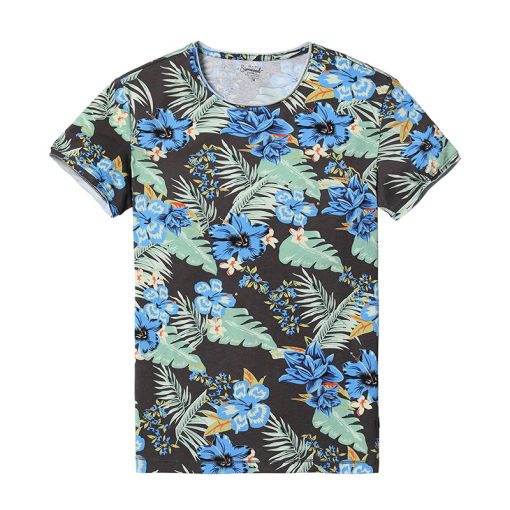 SIMWOOD 2018 Summer New Hawaiian  T shirts Men Short Sleeve Print  O neck Slim Fit 100% Pure Cotton Tees Plus Size  TD1181 5
