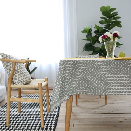 GIANTEX Pastoral Arrow Pattern Decorative Table Cloth Cotton Linen Tablecloth Dining Table Cover For Kitchen Home Decor U1099 1