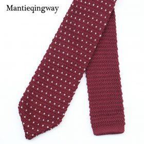Mantieqingway Men's Suits Knit Tie Plain Necktie For Wedding Party Tuxedo Striped Woven Skinny Gravatas Cravats Accessories 4