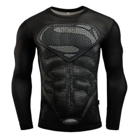 New MMA Fitness Compression Shirt Men Long Sleeve 3D Superman T-shirt Superhero Captain America Brand Clothing Marvel T shirt 1