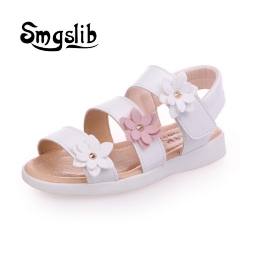 Girls shoes sandals kids leather shoes children floral calceus big flower baby Girls Flat pricness beach Shoes kids Casual shoes