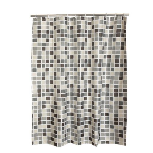GIANTEX Plaid Polyester Bathroom Waterproof Shower Curtains With Plastic Hooks U1269 5