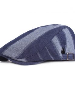[AETRENDS] 2018 New Fashion Blue Denim Beret Hats for Men Outdoor Casual Berets Caps Z-6395 1