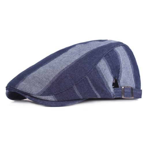 [AETRENDS] 2018 New Fashion Blue Denim Beret Hats for Men Outdoor Casual Berets Caps Z-6395 1