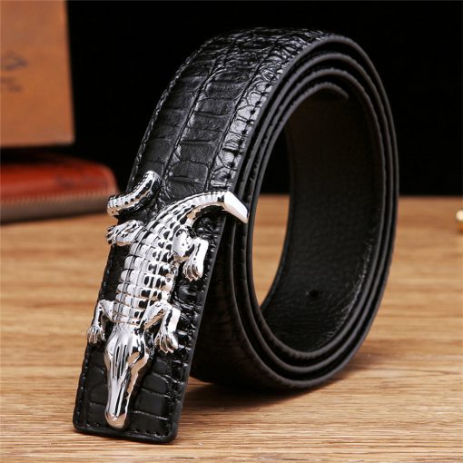 Men's Belts for Business Man Strap Cow Split Leather Crocodile Belt Good High Quality New Designer Buckles Gifts for Male Jeans 2