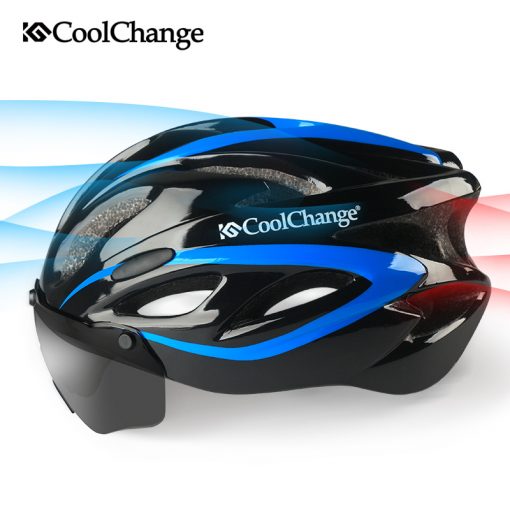 CoolChange Bicycle Helmet EPS Insect Net Road MTB Bike Windproof Lenses Integrally-molded Helmet Cycling Casco Ciclismo 2