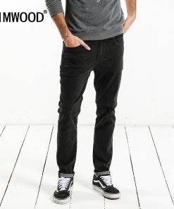 SIMWOOD Brand Jeans Men 2018 Spring New Design Jeans Slim Fit High Quality Plus Size Black Denim Pants Free Shipping NC017062