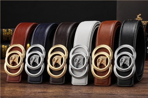 2017 New Brand Designer Belts Men High Quality Genuine Leather Automatic Buckle Belts For Men Luxury Business Casual Waistband 3