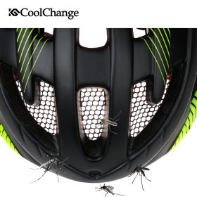 CoolChange Cycling Helmet With Light Windproof Glasses Bike Helmet MTB Insect Net Integrally Molded Men Women Bicycle Helmet 4