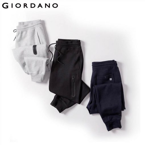 Giordano Men Interlock Jogger Pants Zip Pocket Sweatpants Men Elastic Waistband Casual Pants Pantalon Hombre 3