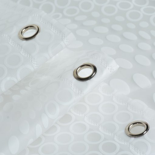 GIANTEX White Ball Pattern PEVA Bathroom Waterproof Shower Curtains With Plastic Hooks U1096 4