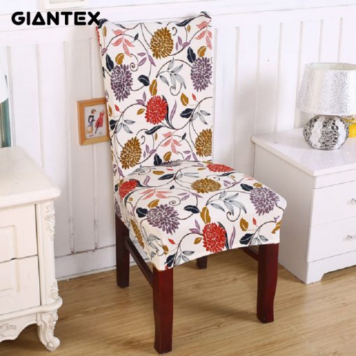 GIANTEX Floral Print Elastic Chair Cover Home Decor Dining Spandex Stretch Chair Cover For Weddings Banquet Hotel Washable U1065
