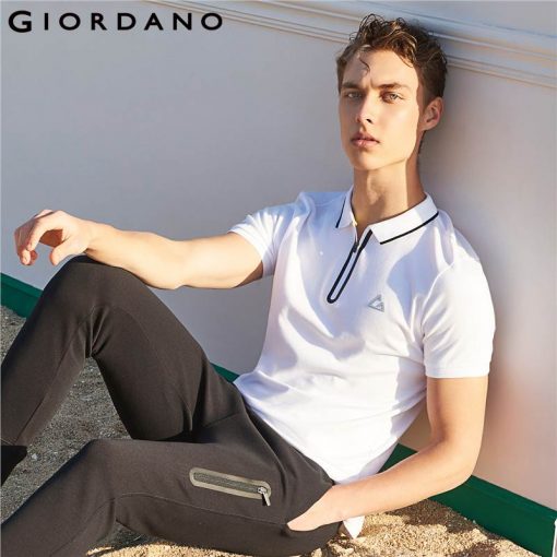 Giordano Men Fast Dry Polo Pique Men Polo Shirt Zip Placket Tops For Men Summer Short Sleeve Camisa Polo Masculina 3