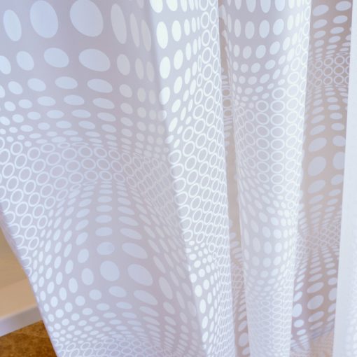 GIANTEX White Ball Pattern PEVA Bathroom Waterproof Shower Curtains With Plastic Hooks U1096 2
