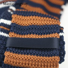 Mantieqingway Men's Suits Knit Tie Plain Necktie For Wedding Party Tuxedo Striped Woven Skinny Gravatas Cravats Accessories 1