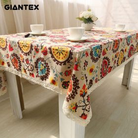 GIANTEX Bohemian National Wind Decorative Table Cloth Cotton Linen Lace Tablecloth Dining Table Cover Kitchen Home Decor U0997