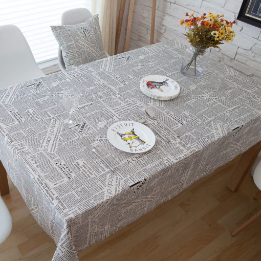 GIANTEX Retro Newspapers Pattern Decorative Table Cloth Cotton Linen Tablecloth Dining Table Cover For Kitchen Home Decor U1001 2