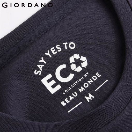 Giordano Men T Shirt Men ECO Printed Crewneck Tee Men T Shirt Environmental Protection Tshirt Men Cotton Soft T-shirt Summer 5