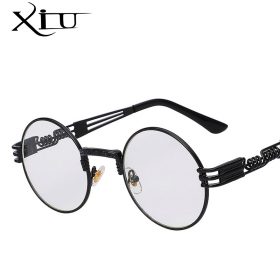 Luxury Metal Sunglasses Men Round Sunglass Steampunk Coating Glasses Vintage Retro Lentes Oculos of Male Sun 4