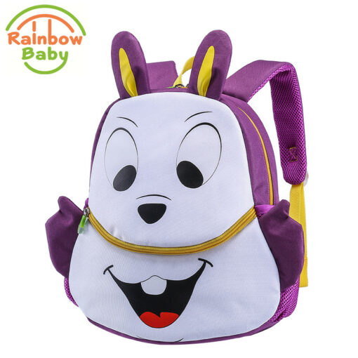 Rainbow Baby Cartoon Squirrel Child's School Bags Wearable Breathable Ultra-Light Kids Baby Snack toys Bag Boys Girls Backpack