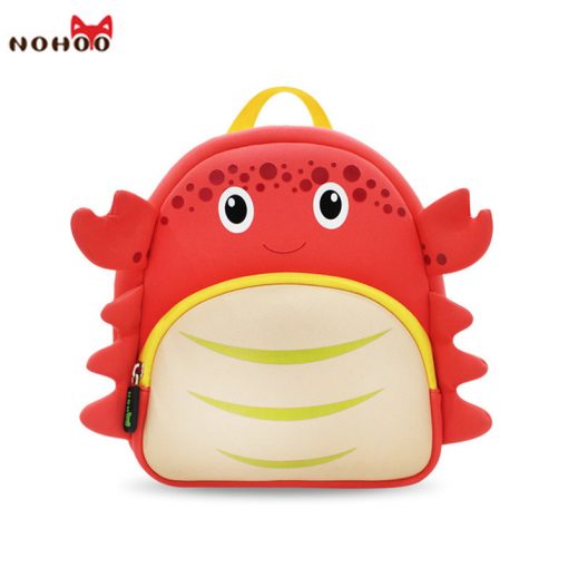 NOHOO Waterproof School Bags for Girls Cartoon Crab Fashion Printing Backpack Kids Orthopedic School Bag Child School Backpack 2