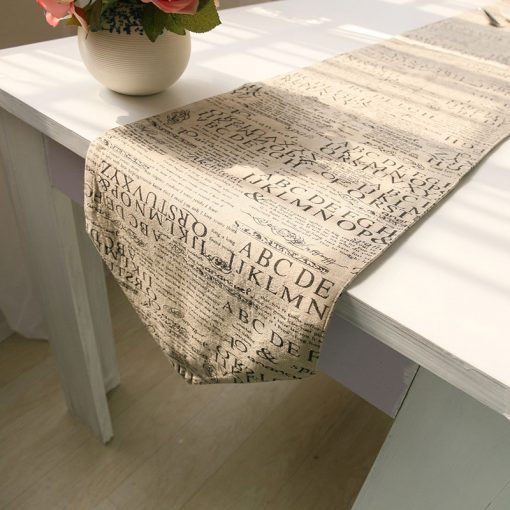 GIANTEX European Style Letters Design Cotton Linen Table Runner Home Decor U1111 1