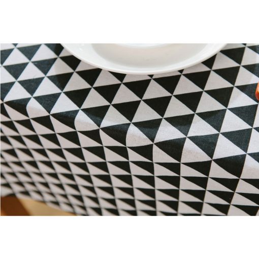 GIANTEX Triangle Pattern Decorative Table Cloth Cotton Linen Tablecloth Dining Table Cover For Kitchen Home Decor U1002 5