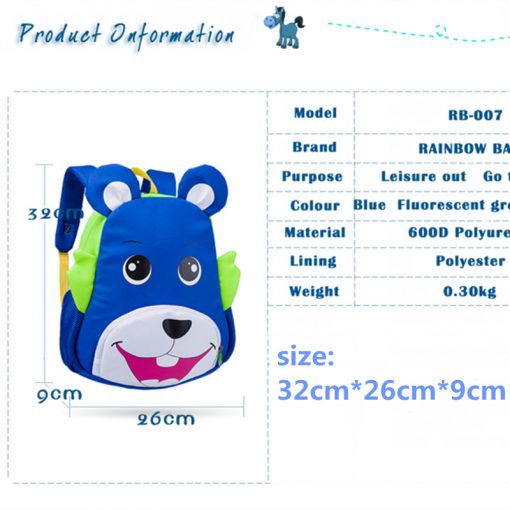Rainbow Baby Donkey Kids Babys Bag With Anti-lost Rope Urltra-Light Wearable Waterproof Child's Backpack Boys Girls School Bag 5