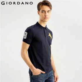 Giordano Men Pique Polo Napoleon Embroidery Polo Shirt Men Brand Man's Clothing Lycra Tshirt For Men 3